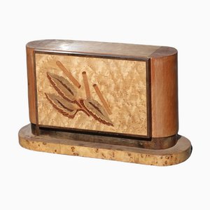 Caja Sorrento Art Déco con incrustaciones de madera preciosa, años 30