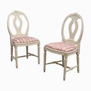 Gustavian Rose Carved Chairs, Set of 4