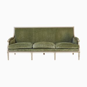 Gustavian 3 Seater Sofa in Soft Green Velvet