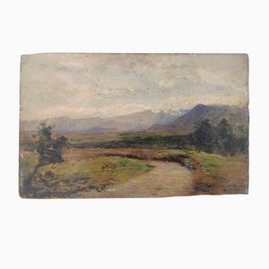 Vittorio Avondo, Paesaggio a Ozzolo, 1893, Huile sur Bois