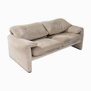 Beige Maralunga 2 Seater Sofa by Vico Magistretti for Cassina