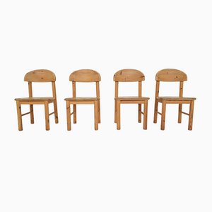 Pinewood Dining Chairs Attributed to Rainer Daumiller, Denmark, 1970s, Set of 4