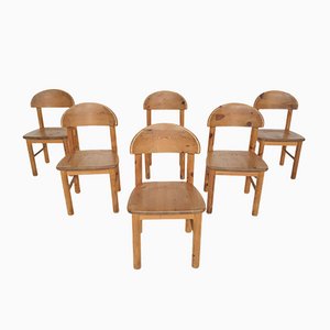 Pinewood Dining Chairs Attributed to Rainer Daumiller, Denmark, 1970s, Set of 6