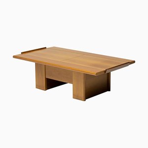 Cherrywood Architectural Coffee Table with Sliding Top, Italy