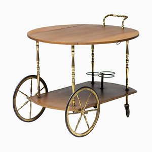 Italian Walnut Bar Cart