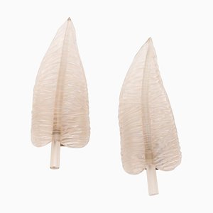 Large Feather Sconces by Seguso, Set of 2