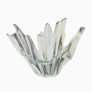 Candelabro finlandés vintage de cristal de hielo de Tauno Wirkkala para Humppila, años 60