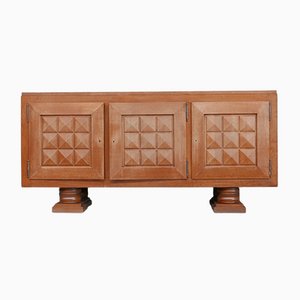 Art Deco French Oak Credenza Sideboard