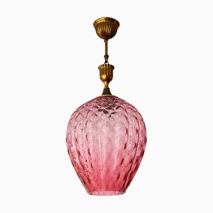 Pink Murano Glass Pendant Lamp, 1960s