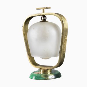 Lámpara de mesa de vidrio y latón de Fontana Arte