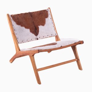 Vintage Relax Chair Upholstered with Cowhide, 1970