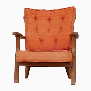 Fauteuil Mid-Century en Chêne par Guillerme Et Chambron