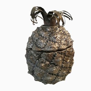 Silvered Pineapple Sugar Bowl Attributed to Mauro Manetti