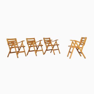 Folding Chairs in Beech from Fratelli Reguitti, 1970s, Set of 4
