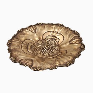 Chiseled and Embossed Cast Bronze Centerpiece or Bowl, Italy, 1930s