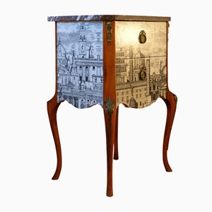 Louis XV Style Marble Topped Chest with Ancient Rome Design by Fornasetti