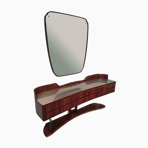 Mid-Century Italian Sideboard in Rosewood with Mirror by Vittorio Dassi, 1950s
