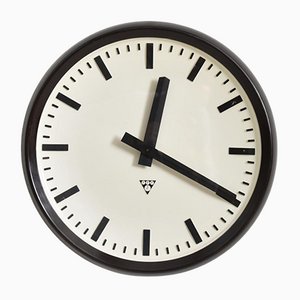 Large Vintage Round Bakelite Clock by Pragotron