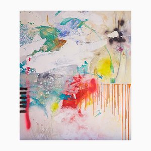 Carolina Alotus, Pretty Little Thing, 2020, Acryl, Sprühfarbe, Marker, Pastell & Bleistift auf Leinwand