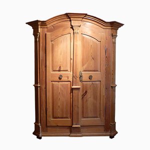 Fir Wardrobe with Carved Capitals