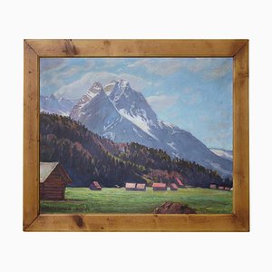 Fritz Hildebrandt, Zugspitze Garmisch, 1939, Oil on Canvas, Framed