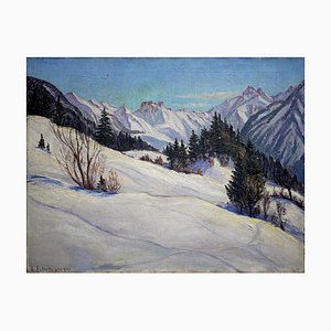Leonhard Eckertsperger, Alpine Landscape, 1940er, Öl auf Leinwand