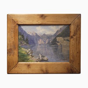 Alpine Lake Picture - Königssee C, 1923, Oil on Canvas