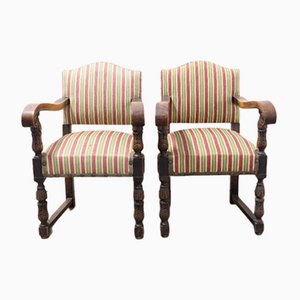 Set of Mid-Century Chestnut Armchairs, Spain