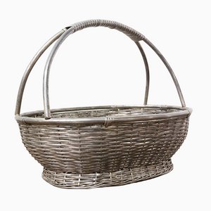 Mid-Century French Aluminium Basket Centerpiece
