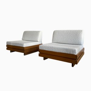 Set of Chairs in Solid Elm from Maison Regain, 1960s