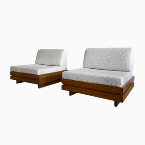 Stühle aus massivem Ulmenholz von Maison Regain, 1960er, 2er Set