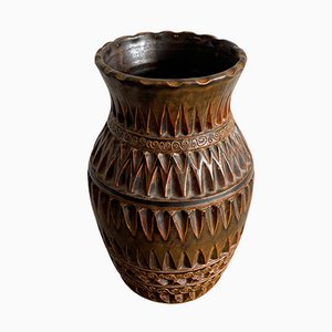 Wide Ceramic Vase by Huguette Bessone, Vallauris