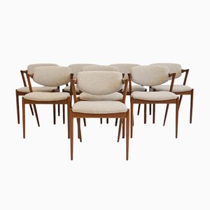 Model 42 Dining Chairs by Kai Kristiansen for Schou Andersen, Set of 8