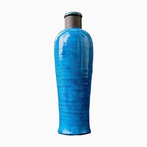 Tall Turquoise Bottle Vase by Nils Kahler, Denmark, 1965