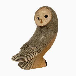 Stoneware Figurine of a Barn Owl by Paul Hoff for Gustavsberg, Sweden, 1984