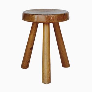 Pine Les Arcs Stool by Charlotte Perriand, 1960s
