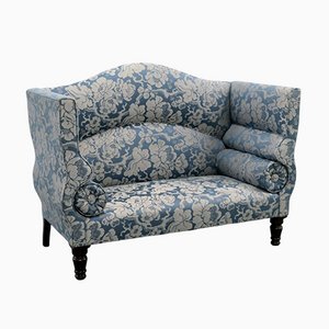 High Back 2-Seater Sofa in Soft Blue or Silver from George Smith Ryan