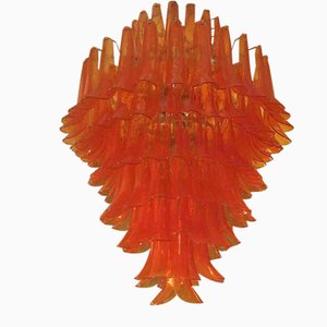 Mid-Century Kronleuchter aus Muranoglas in Orange, 1970er