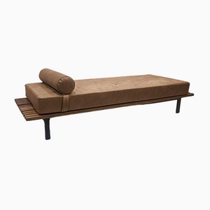 Cansado Bench with Mattress and Cushion in Camel Color by Charlotte Perriand for Steph Simon