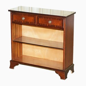 Brown Open Dwarf Bookcase with Adjustable Shelf & Drawers