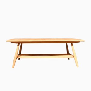 Mid-Century Ercol Coffee Table with Light Elm Rack by Lucian Ercolani, 1960s