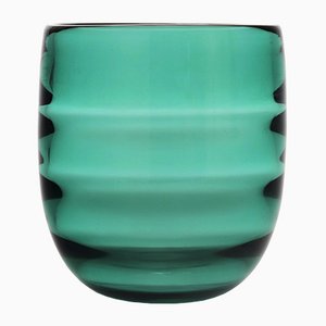 Optic Ribbed Green Glass Vase by Edward Hald for Orrefors, 1932