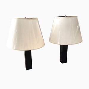 Lampes de Bureau Modèle 180 en Marbre Noir par Florence Knoll pour Knoll International, Set de 2