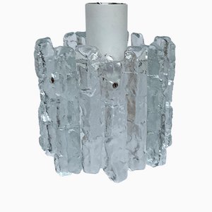 Mid-Century Ice Glass Ceiling Lamp from Kalmar