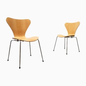 Vintage Danish Model 3107 Chairs by Arne Jacobsen for Fritz Hansen, Set of 2