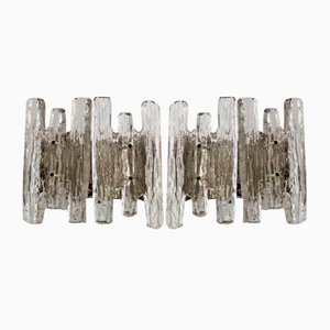 Ice Glass Sconces from Kalmar, Set of 2