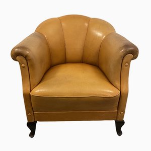 Art Deco Sheep Leather Club Armchair