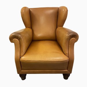 Grand Fauteuil Vintage en Cuir de Mouton