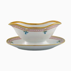 Saucière en Porcelaine avec Fleurs Peintes à la Main de Bing & Grøndahl