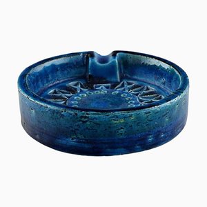 Small Bowl in Rimini-Blue Glazed Ceramics by Aldo Londi for Bitossi, 1960s
